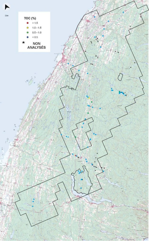 Localisation des échantillons prélevés sur le terrain en 2008 et 2009